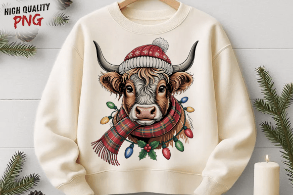 Download Yarn Faux Highland Cow Christmas SVG PNG - Highland cow christmas svg Collection
